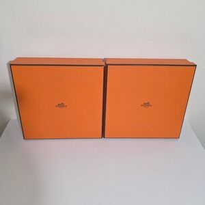 Hermes Storage Boxes 2 Pack Orange OS Good Authentic Logo Gift Packaging